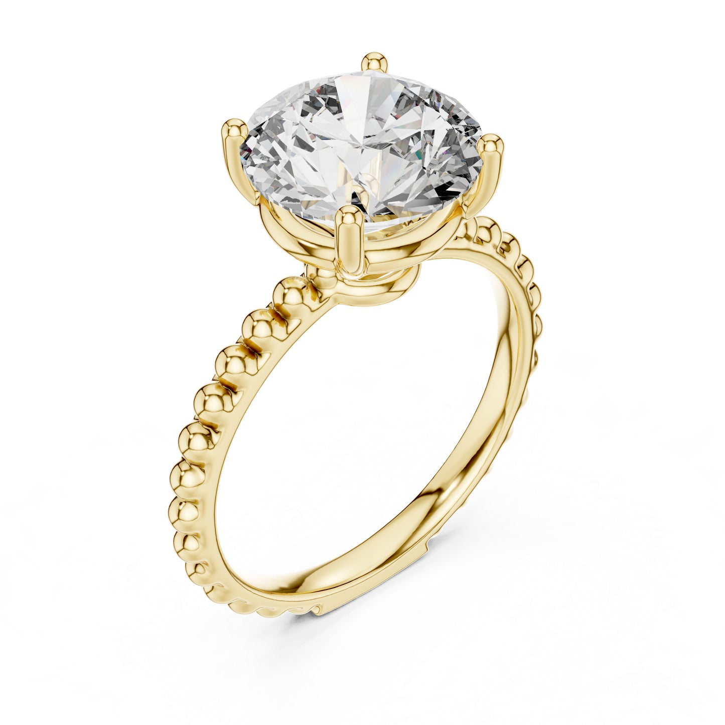 PureCarat 18K Yellow Gold Round Lab-Grown Diamond Women’s Ring