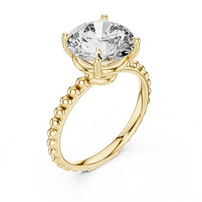 PureCarat 18K Yellow Gold Round Lab-Grown Diamond Women’s Ring