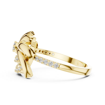 18K Yellow Gold Round Lab-Grown Diamond Bridal Ring for Women | Pure Carat