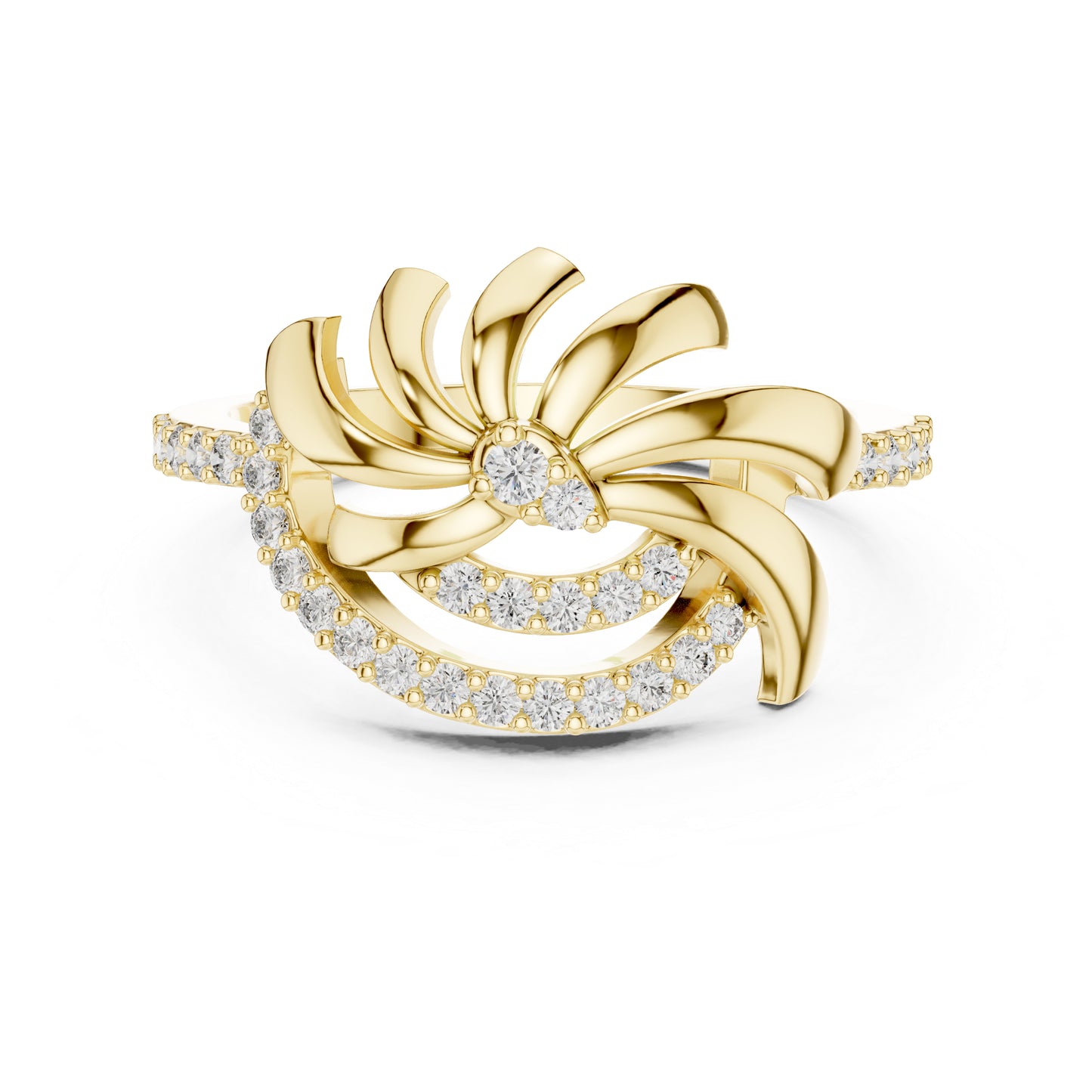 18K Yellow Gold Round Lab-Grown Diamond Bridal Ring for Women | Pure Carat