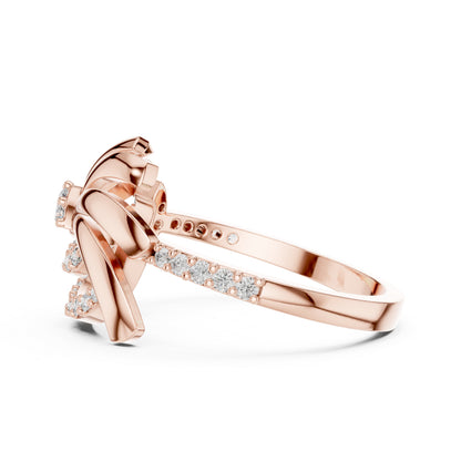 18K Yellow Gold Round Lab-Grown Diamond Bridal Ring for Women | Pure Carat