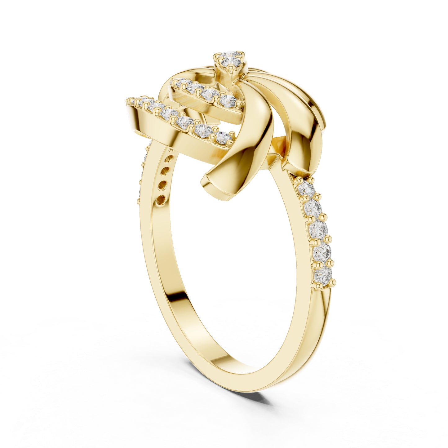 18K Yellow Gold Round Lab-Grown Diamond Bridal Ring for Women | Pure Carat