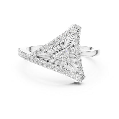 14K Yellow Gold Round Lab-Grown Diamond Drop Ring for Women | Party Wear | Pure Carat