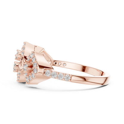 14K Rose Gold Round Lab-Grown Diamond Engagement Ring for Women | Pure Carat