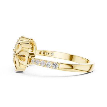 14K White Gold Round Lab-Grown Diamond Stud Ring for Women | Office Wear | Pure Carat