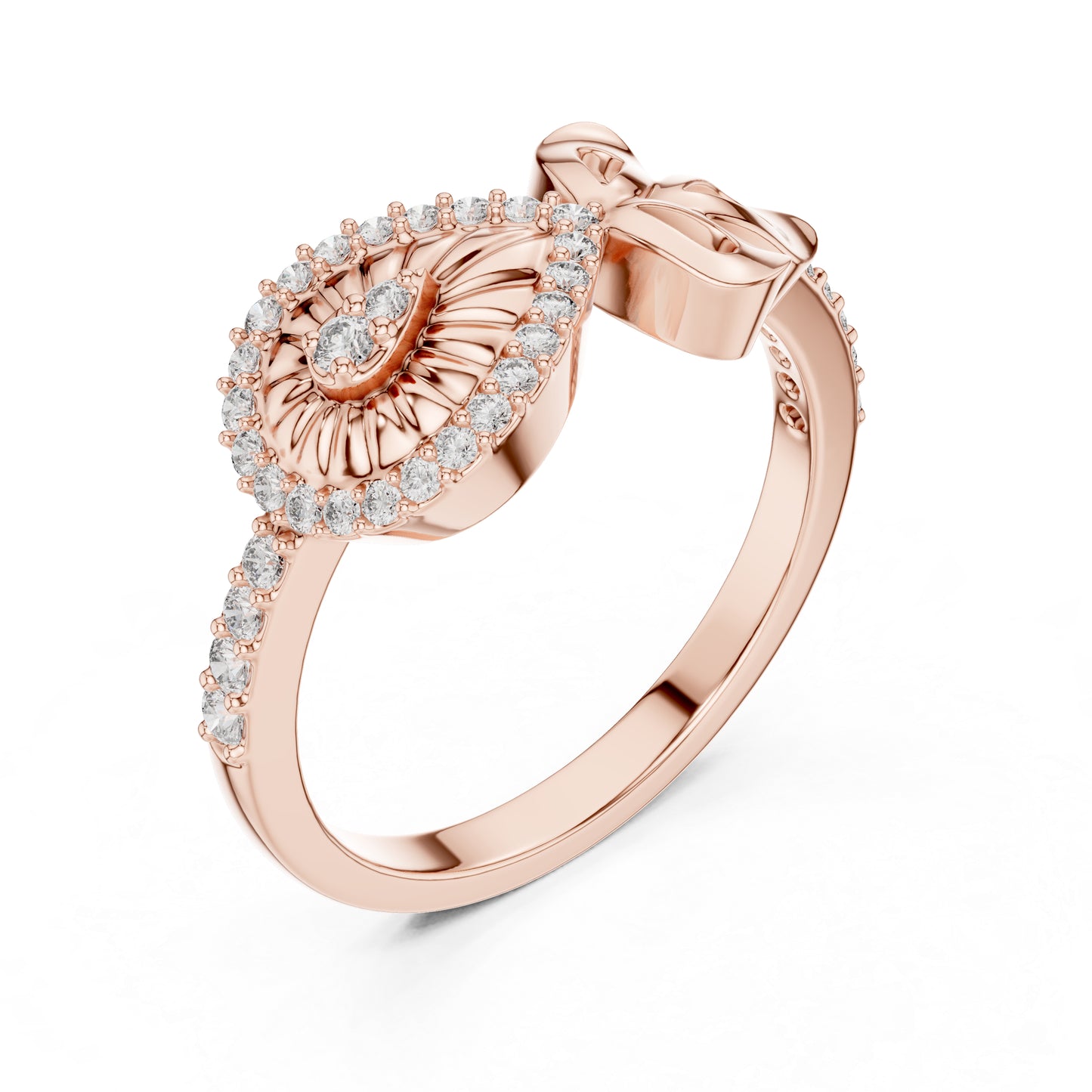 14K White Gold Round Lab-Grown Diamond Stud Ring for Women | Office Wear | Pure Carat