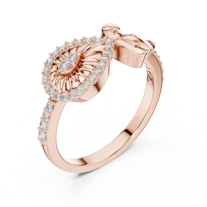 14K White Gold Round Lab-Grown Diamond Stud Ring for Women | Office Wear | Pure Carat