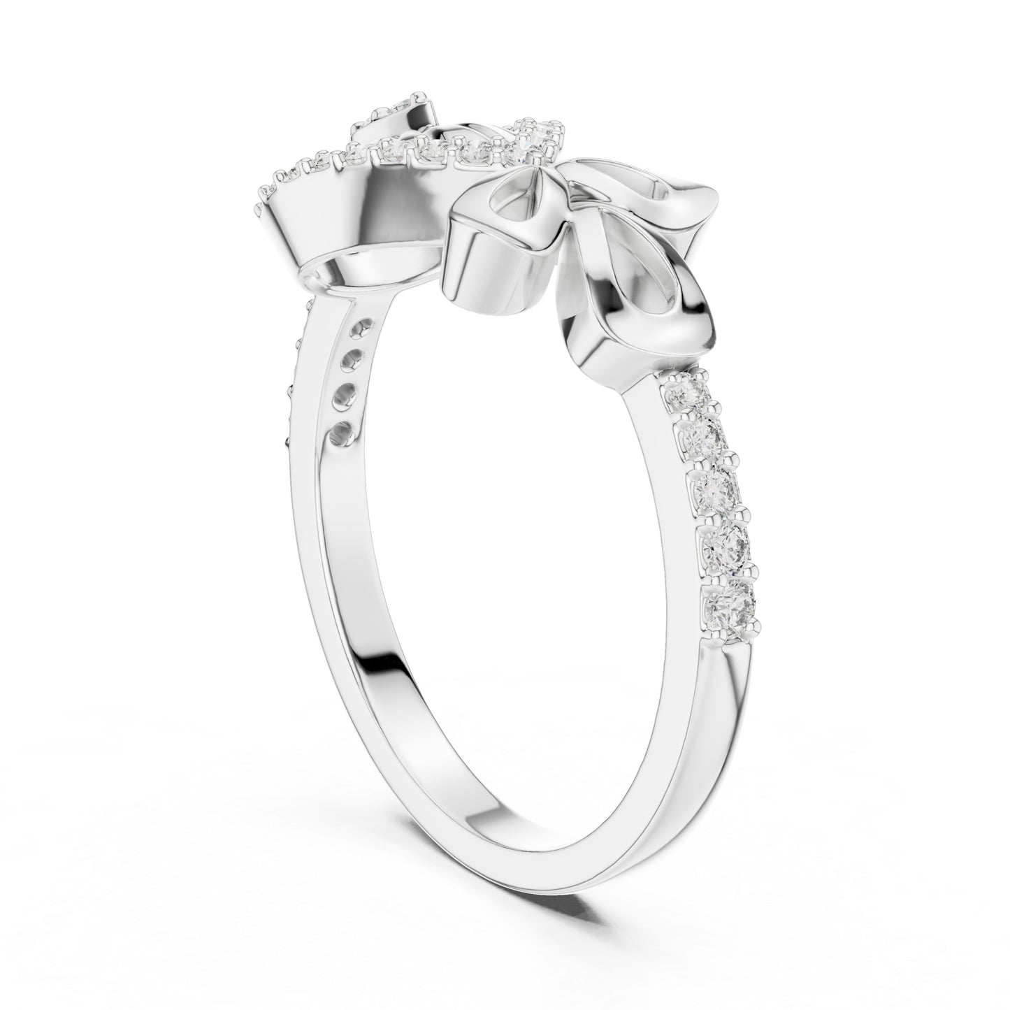 14K White Gold Round Lab-Grown Diamond Stud Ring for Women | Office Wear | Pure Carat