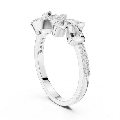 14K White Gold Round Lab-Grown Diamond Stud Ring for Women | Office Wear | Pure Carat