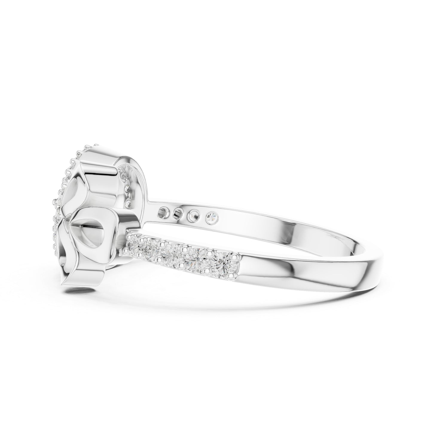 14K White Gold Round Lab-Grown Diamond Stud Ring for Women | Office Wear | Pure Carat