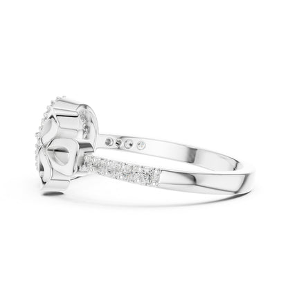 14K White Gold Round Lab-Grown Diamond Stud Ring for Women | Office Wear | Pure Carat