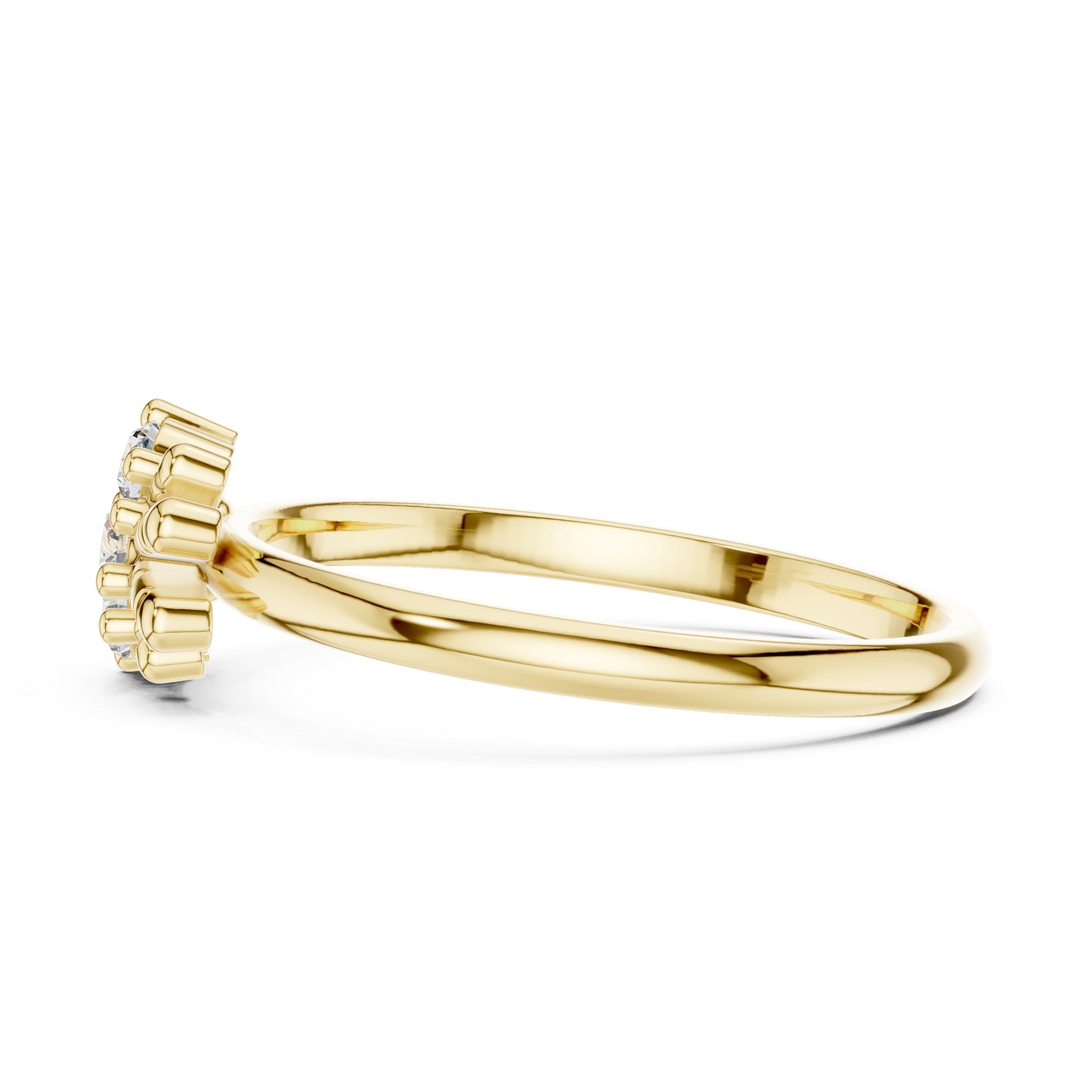 18K White Gold Round Lab-Grown Diamond Stud Ring for Women | Party Wear | Pure Carat