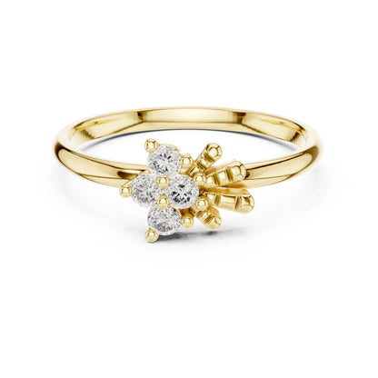 18K White Gold Round Lab-Grown Diamond Stud Ring for Women | Party Wear | Pure Carat