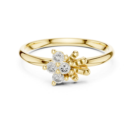 18K White Gold Round Lab-Grown Diamond Stud Ring for Women | Party Wear | Pure Carat