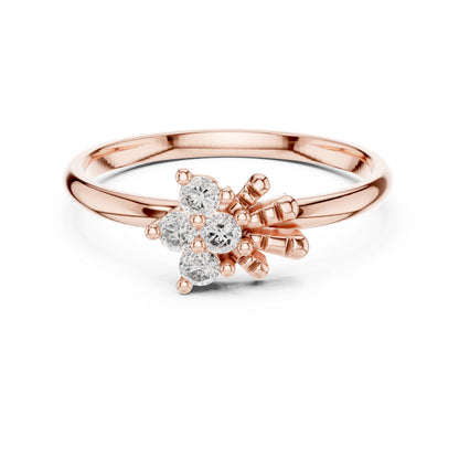 18K White Gold Round Lab-Grown Diamond Stud Ring for Women | Party Wear | Pure Carat