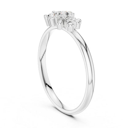 18K White Gold Round Lab-Grown Diamond Stud Ring for Women | Party Wear | Pure Carat