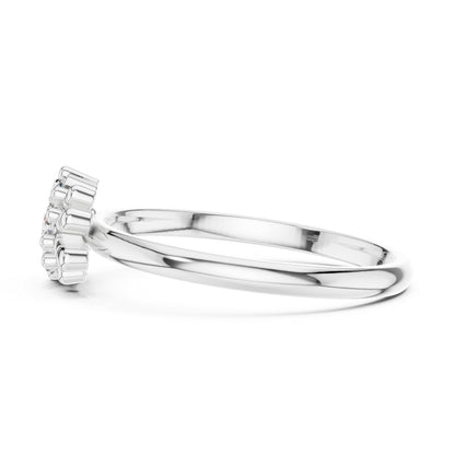 18K White Gold Round Lab-Grown Diamond Stud Ring for Women | Party Wear | Pure Carat