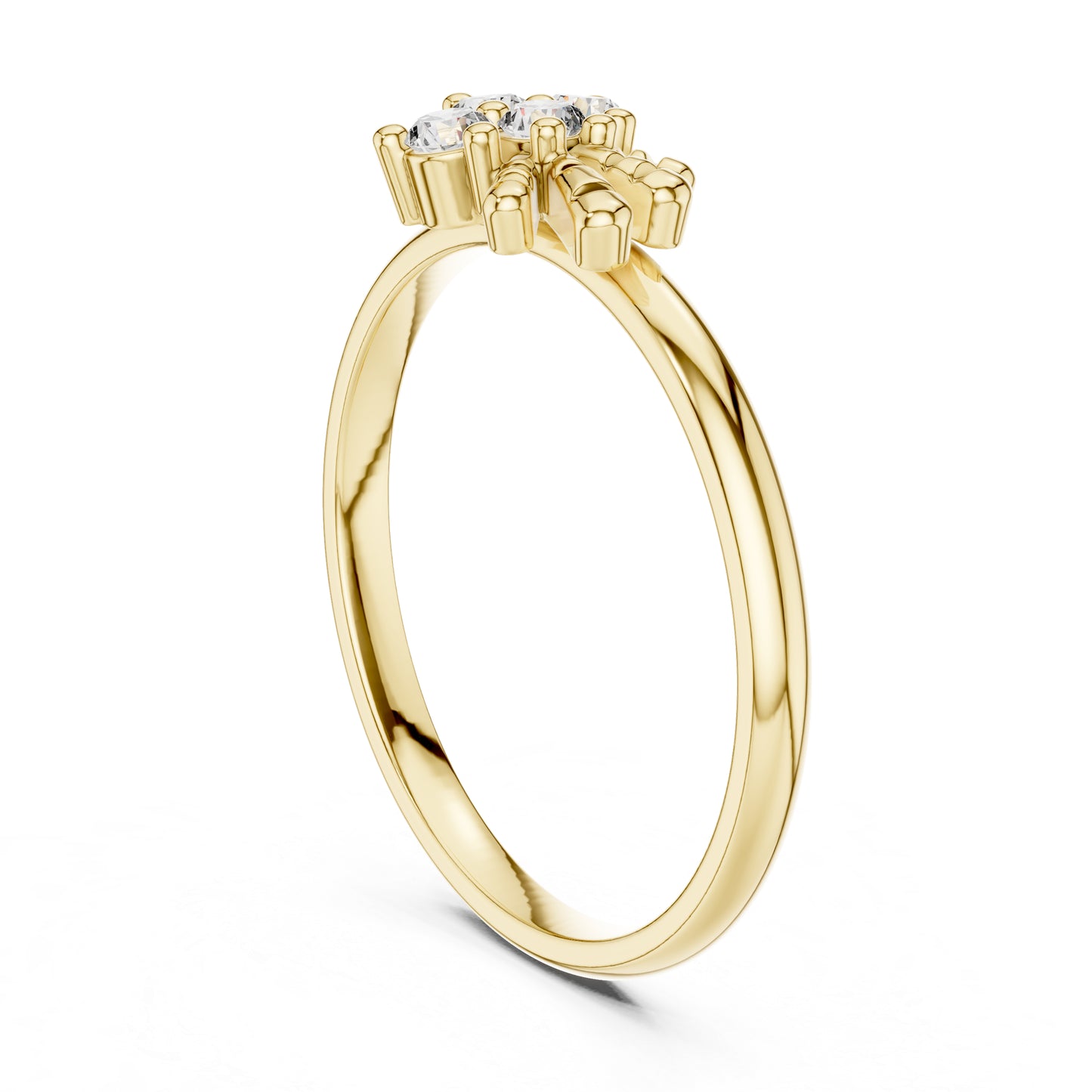 18K White Gold Round Lab-Grown Diamond Stud Ring for Women | Party Wear | Pure Carat