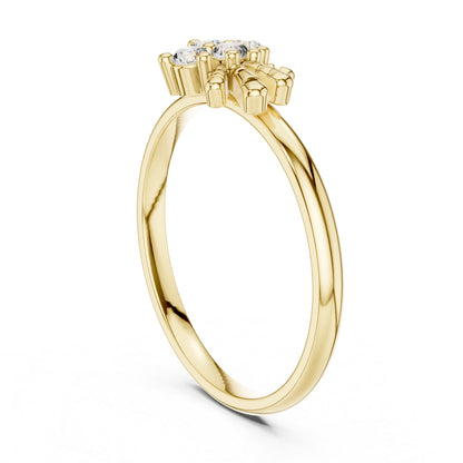 18K White Gold Round Lab-Grown Diamond Stud Ring for Women | Party Wear | Pure Carat