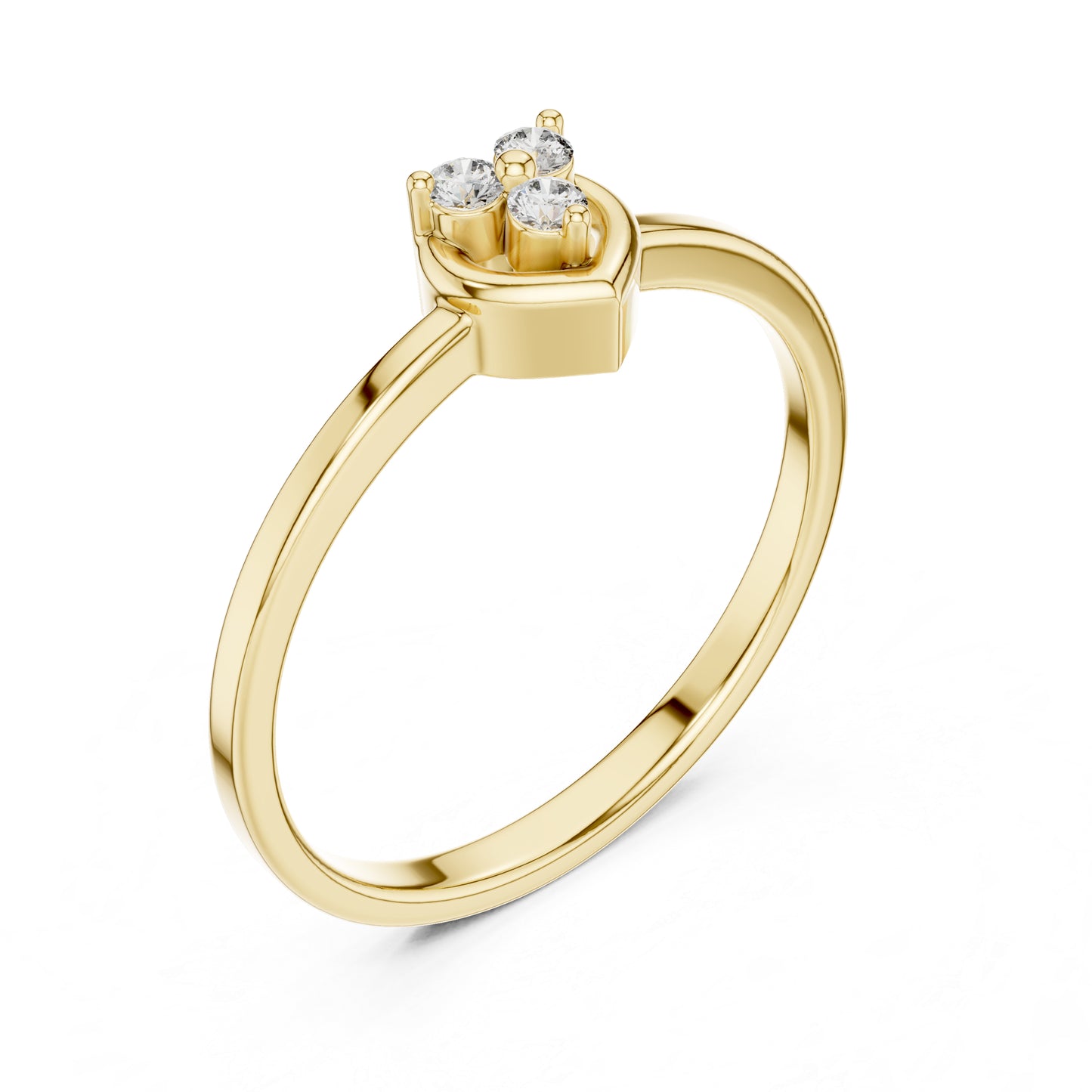 14K Yellow Gold Round Lab-Grown Diamond Drop Ring for Women | Office Wear | Pure Carat