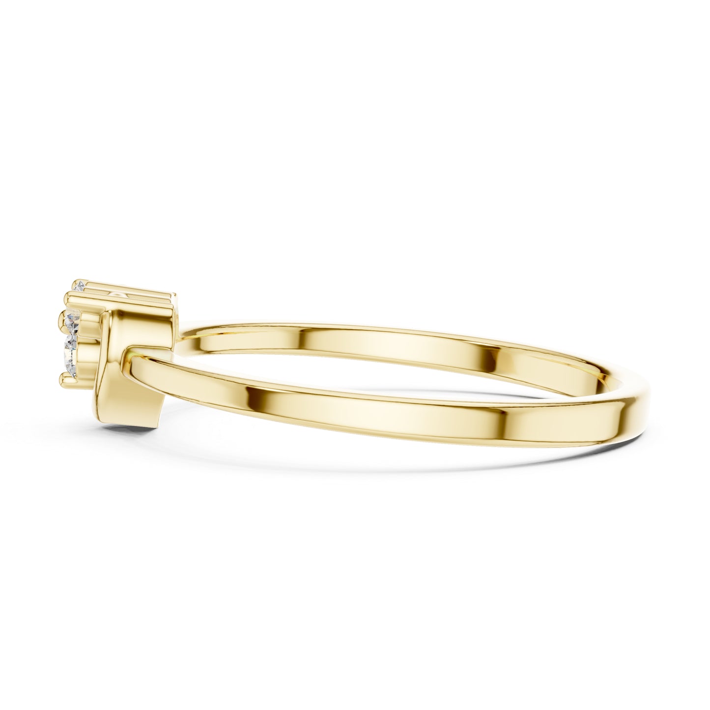 14K Yellow Gold Round Lab-Grown Diamond Drop Ring for Women | Office Wear | Pure Carat