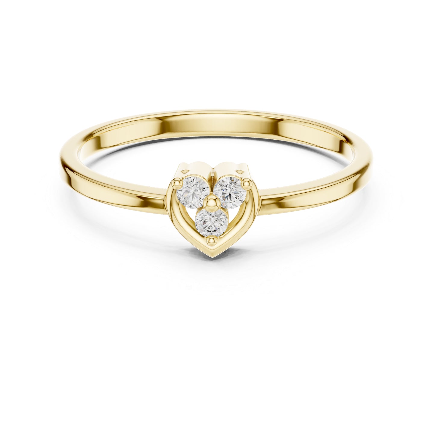 14K Yellow Gold Round Lab-Grown Diamond Drop Ring for Women | Office Wear | Pure Carat