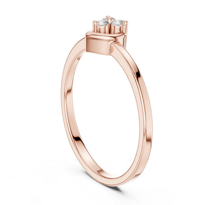 14K Yellow Gold Round Lab-Grown Diamond Drop Ring for Women | Office Wear | Pure Carat
