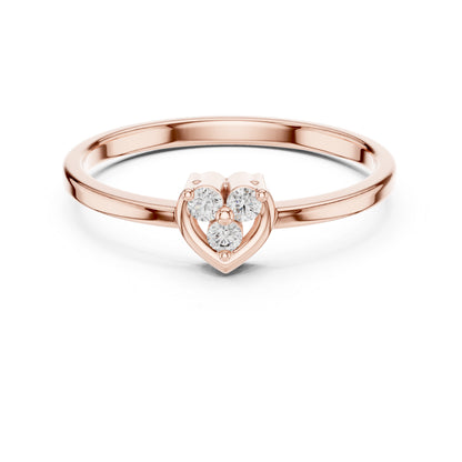 14K Yellow Gold Round Lab-Grown Diamond Drop Ring for Women | Office Wear | Pure Carat