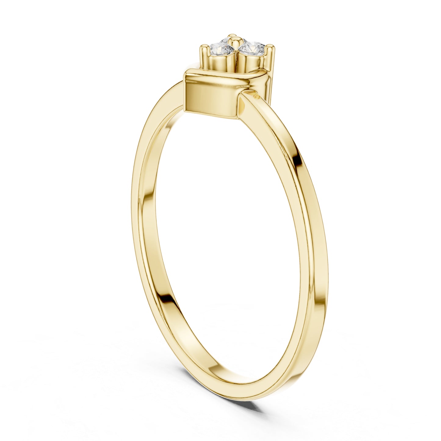 14K Yellow Gold Round Lab-Grown Diamond Drop Ring for Women | Office Wear | Pure Carat