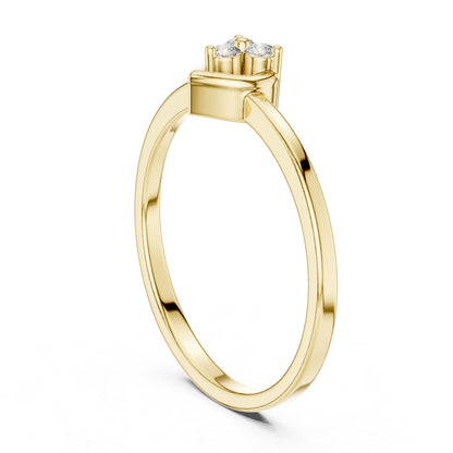 14K Yellow Gold Round Lab-Grown Diamond Drop Ring for Women | Office Wear | Pure Carat