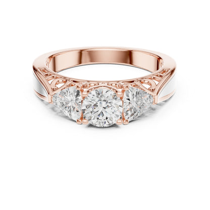 14K Rose Gold Round Lab-Grown Diamond Ring for Women | PureCarat