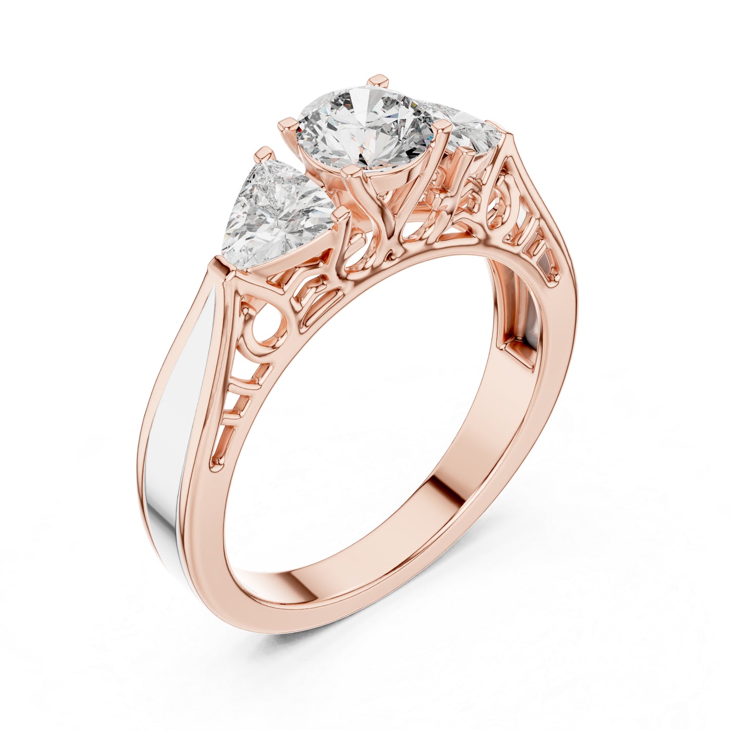14K Rose Gold Round Lab-Grown Diamond Ring for Women | PureCarat