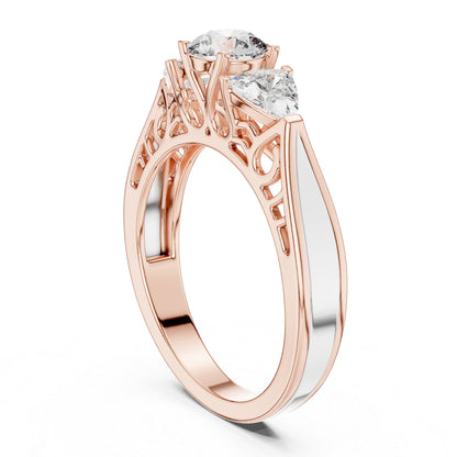 14K Rose Gold Round Lab-Grown Diamond Ring for Women | PureCarat