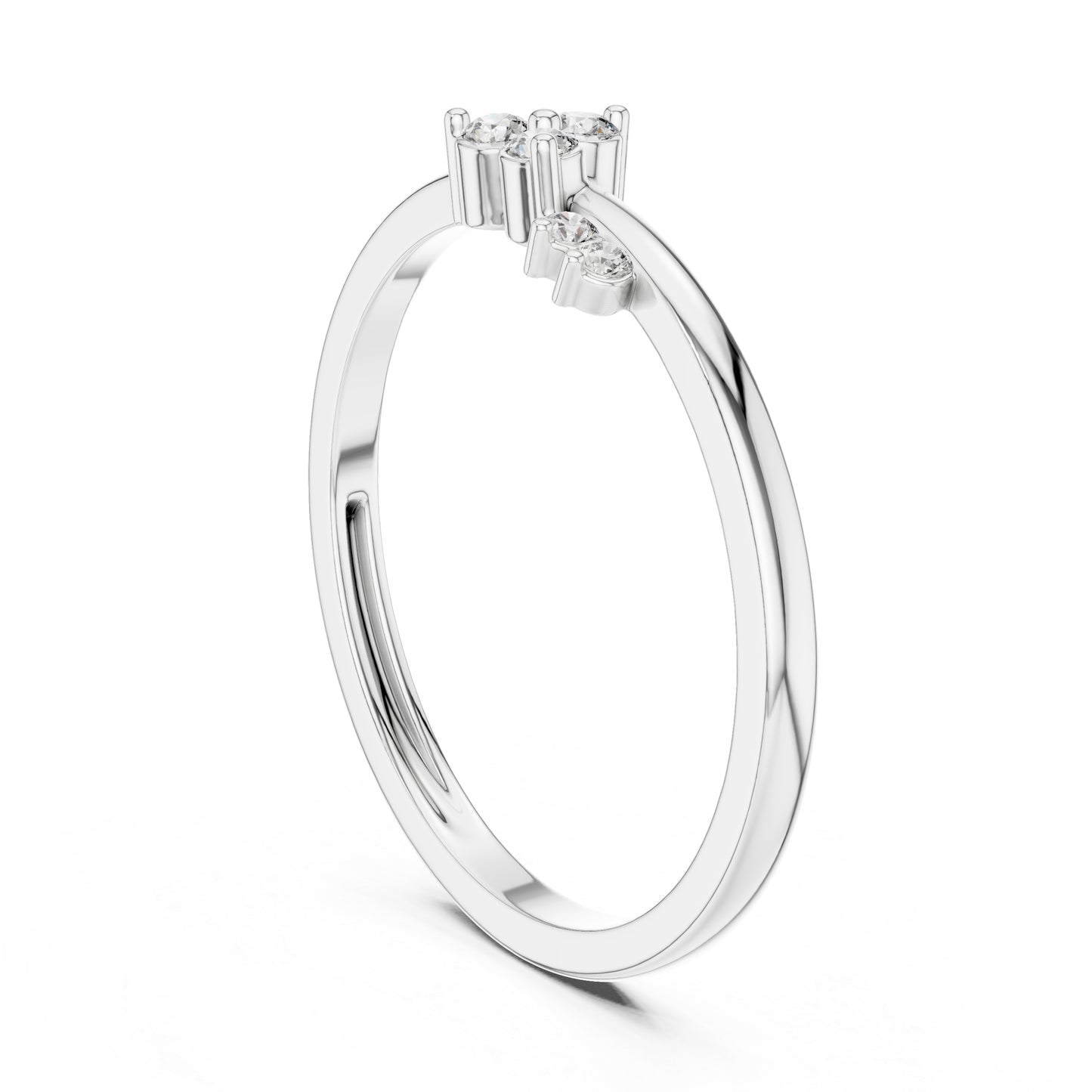 18K White Gold Round Lab-Grown Diamond Bridal Ring for Women | Pure Carat