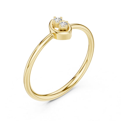 14K Rose Gold Round Lab-Grown Diamond Drop Ring for Women | Anniversary Gift | Pure Carat