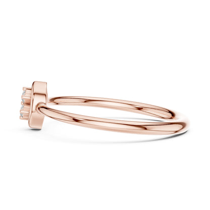 14K Rose Gold Round Lab-Grown Diamond Drop Ring for Women | Anniversary Gift | Pure Carat