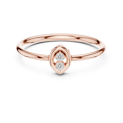 14K Rose Gold Round Lab-Grown Diamond Drop Ring for Women | Anniversary Gift | Pure Carat