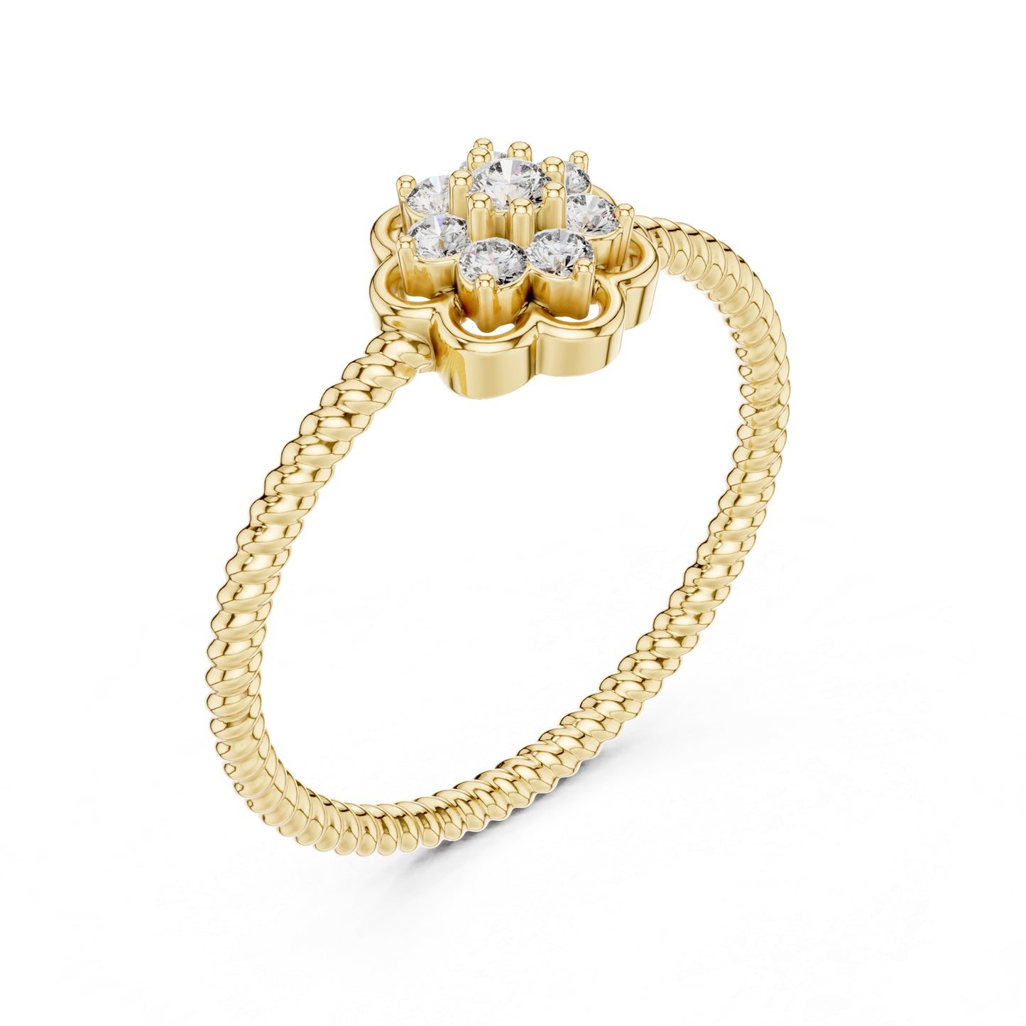18K Yellow Gold Round Lab-Grown Diamond Engagement Ring for Women | Pure Carat