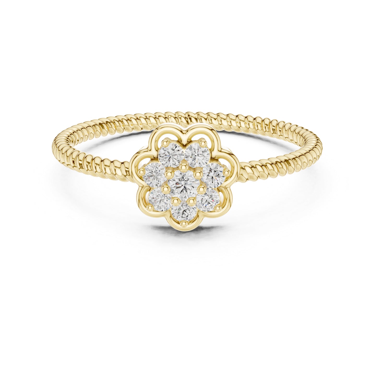 18K Yellow Gold Round Lab-Grown Diamond Engagement Ring for Women | Pure Carat
