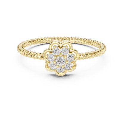 18K Yellow Gold Round Lab-Grown Diamond Engagement Ring for Women | Pure Carat
