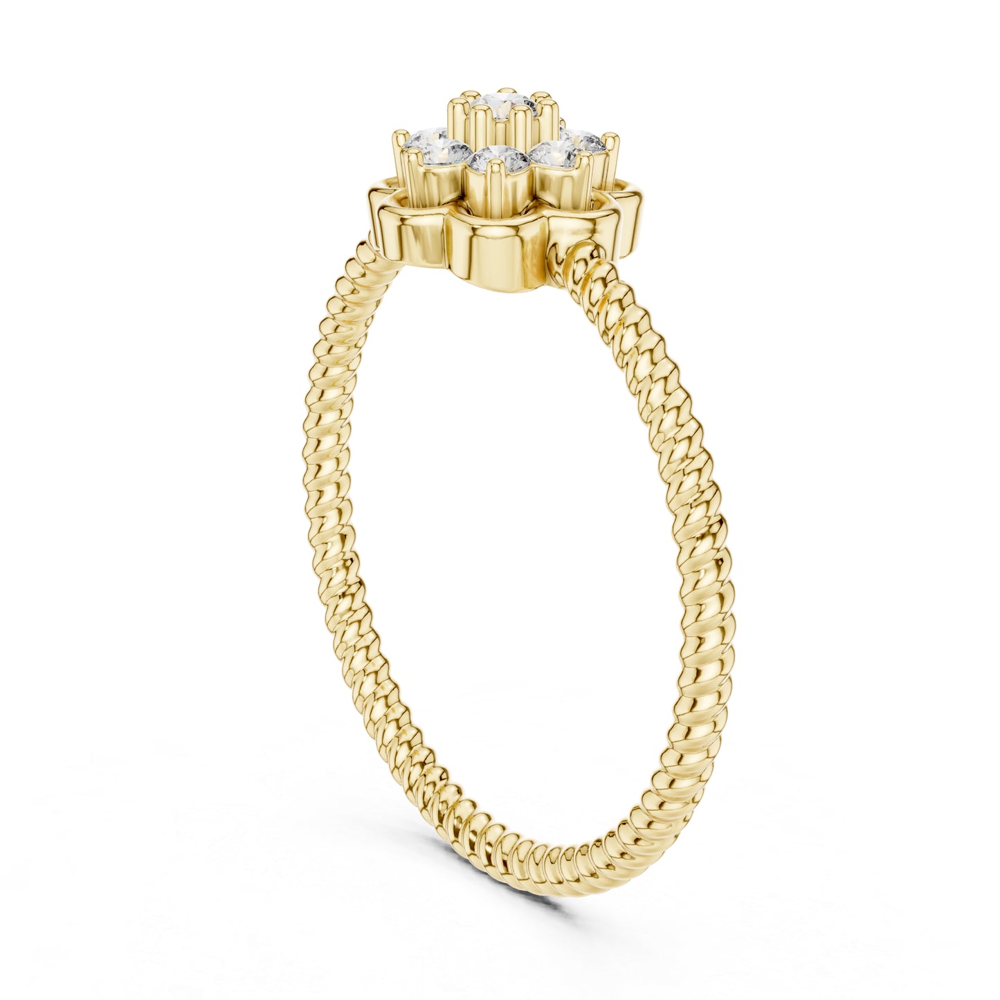 18K Yellow Gold Round Lab-Grown Diamond Engagement Ring for Women | Pure Carat