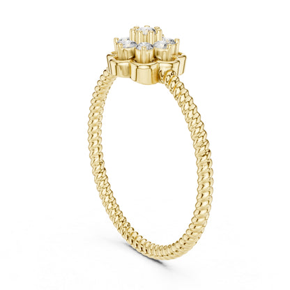 18K Yellow Gold Round Lab-Grown Diamond Engagement Ring for Women | Pure Carat