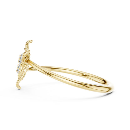 18K Rose Gold Round Lab-Grown Diamond Stud Ring for Women | Anniversary Gift | Pure Carat