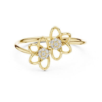18K Rose Gold Round Lab-Grown Diamond Stud Ring for Women | Anniversary Gift | Pure Carat