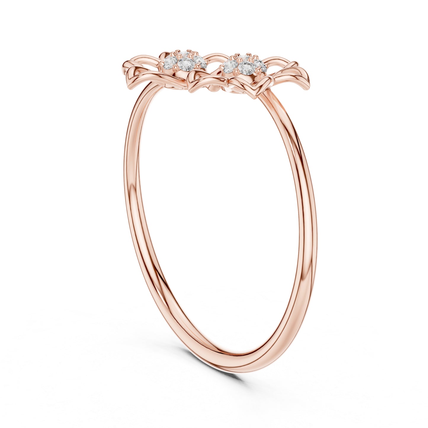 18K Rose Gold Round Lab-Grown Diamond Stud Ring for Women | Anniversary Gift | Pure Carat