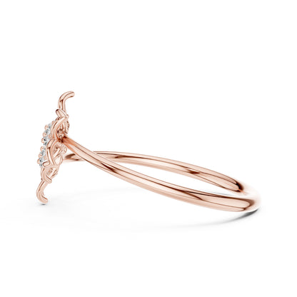 18K Rose Gold Round Lab-Grown Diamond Stud Ring for Women | Anniversary Gift | Pure Carat