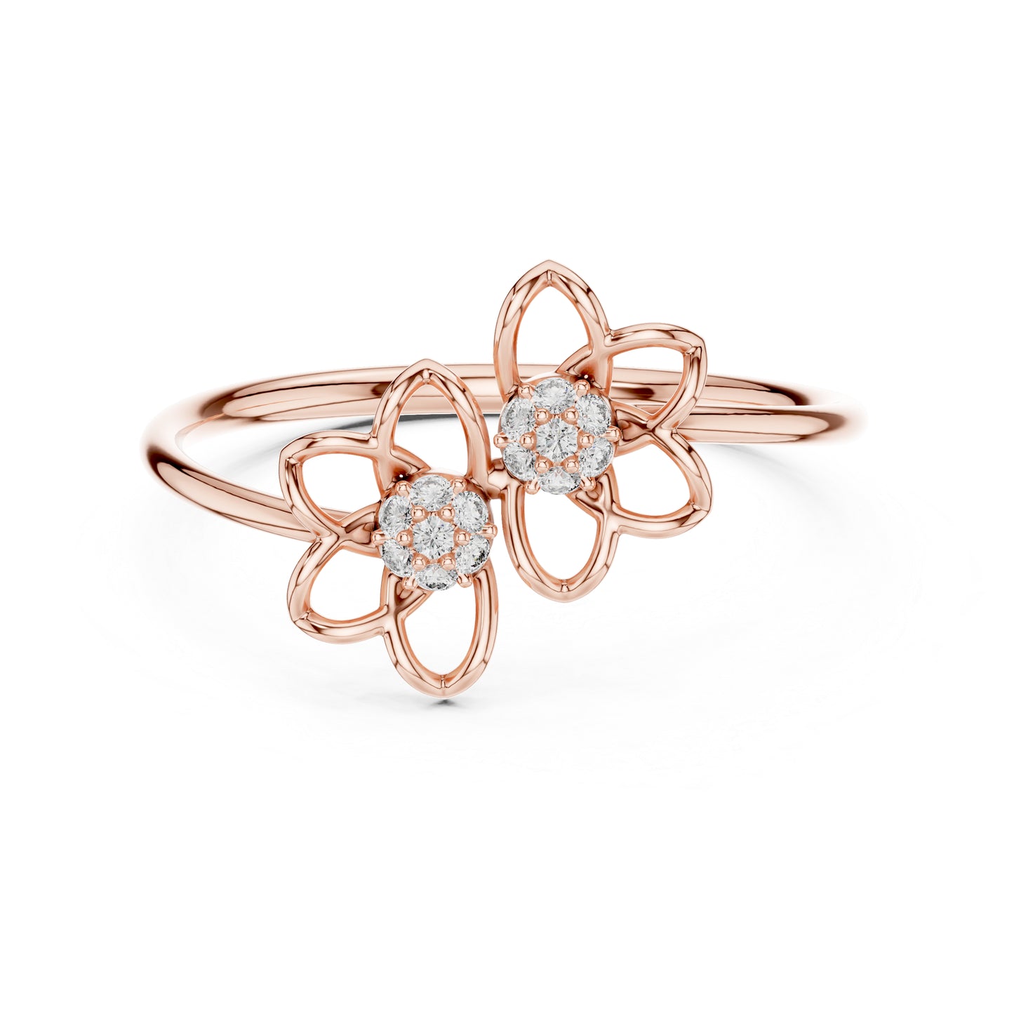18K Rose Gold Round Lab-Grown Diamond Stud Ring for Women | Anniversary Gift | Pure Carat