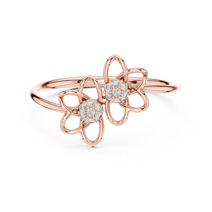 18K Rose Gold Round Lab-Grown Diamond Stud Ring for Women | Anniversary Gift | Pure Carat