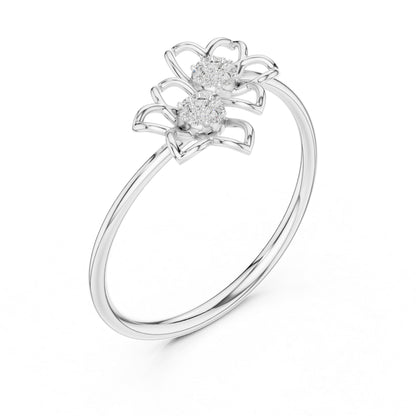 18K Rose Gold Round Lab-Grown Diamond Stud Ring for Women | Anniversary Gift | Pure Carat
