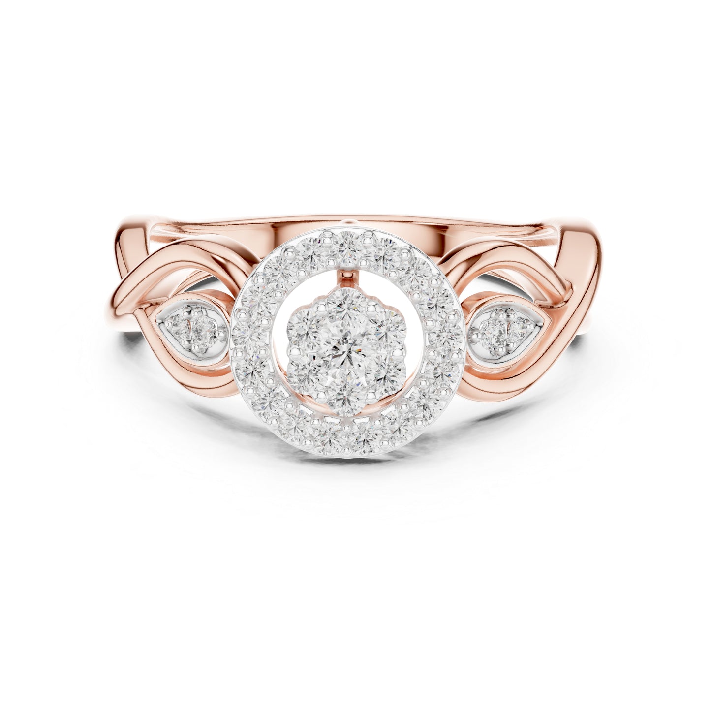 14K Yellow Gold Round Lab-Grown Diamond Drop Ring for Women | Bridal Wear | Pure Carat